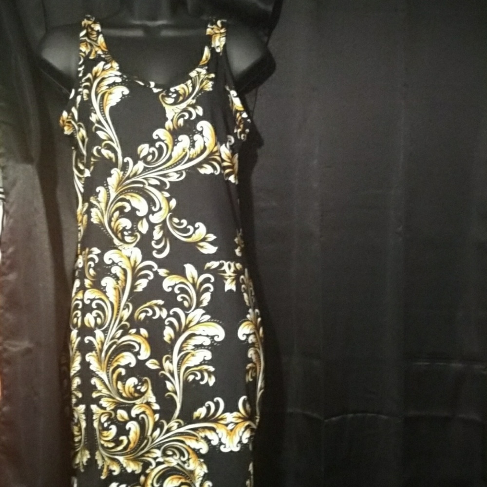 Gold and Black Dress/ 2 piece
